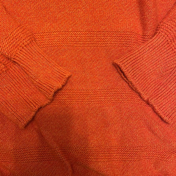Chaps Mens Henley Sweater orange  Mock Neck Ribbed Long Sleeve  XXL more like xl - Picture 3 of 4